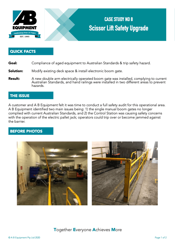 Scissor Hoist Safety Upgrade
